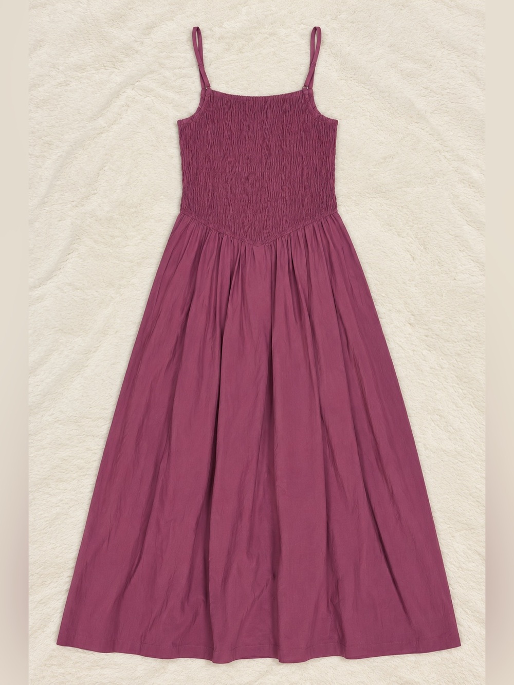 Stanton Mauve Smocked Maxi Dress NWT Size Medium Spaghetti Strap